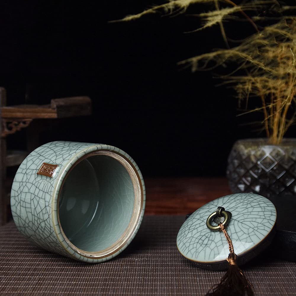 Słoik ceramiczny Puszki na herbatę, Longquan Celadon Hermetyczne puszki na herbatę Cearmic Travel Przenośne pudełko Pojemnik Słoik
