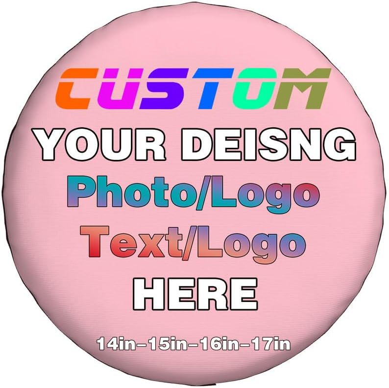 Custom Spare Tire Cover, Personalized Photo Text Logo Waterproof Protector