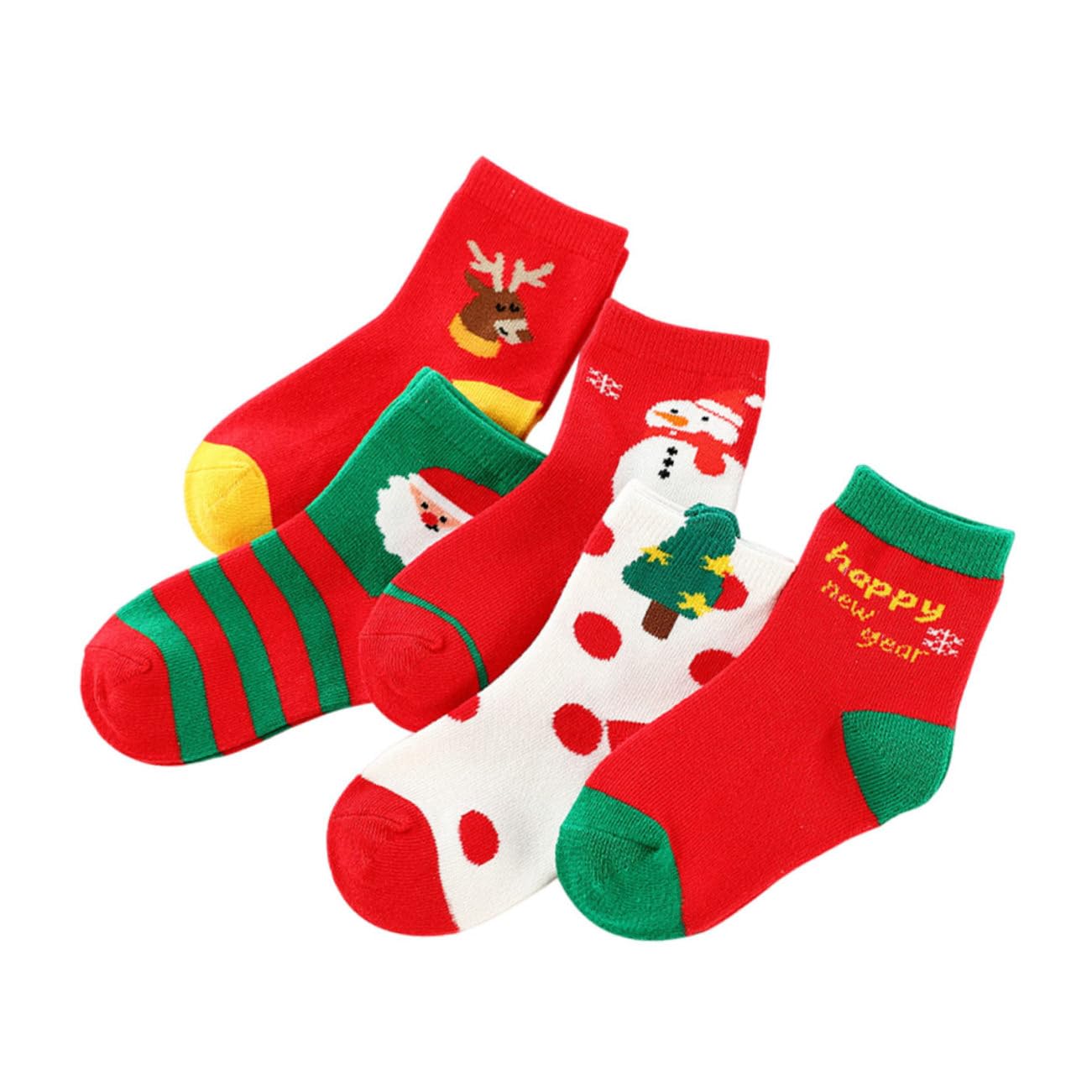 Chaussettes de Noël enfant respirantes anti-transpiration lot mi-tubes