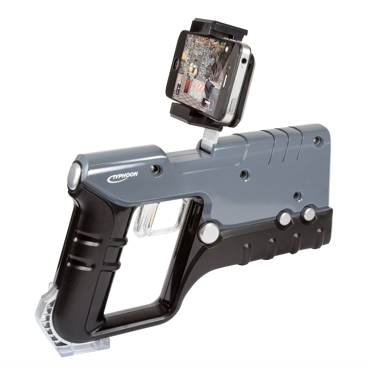 Typhoon ShootingStar - Volante/mando (Pistola, iOS, Analogue / Digital, Inalámbrico, Bluetooth, 3.0+EDR) Negro, Gris - [Edizione: Spagna]