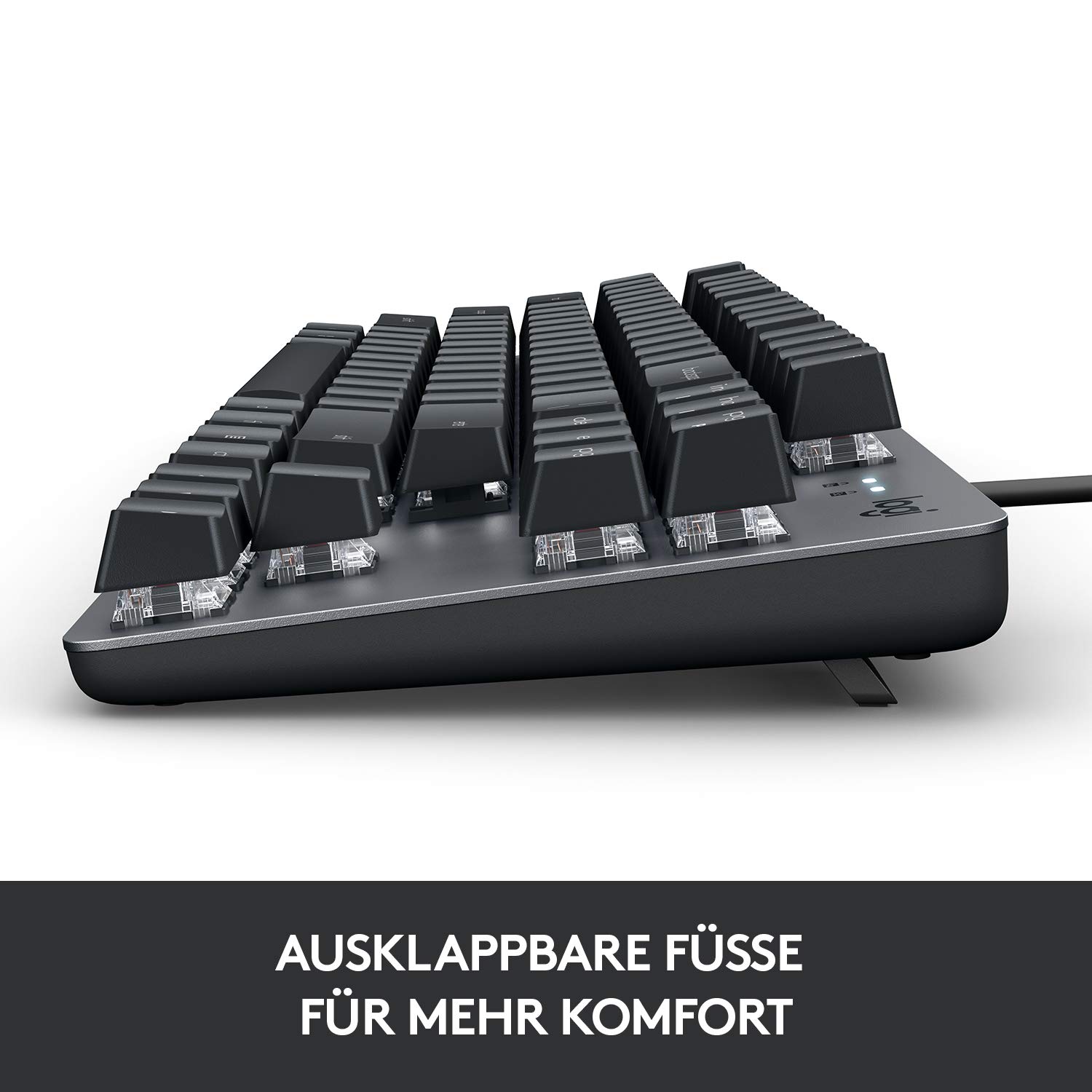 Logitech K835 TKL Mechanical Corded Aluminium Keyboard, Layout Tedesco QWERTZ, Grigio