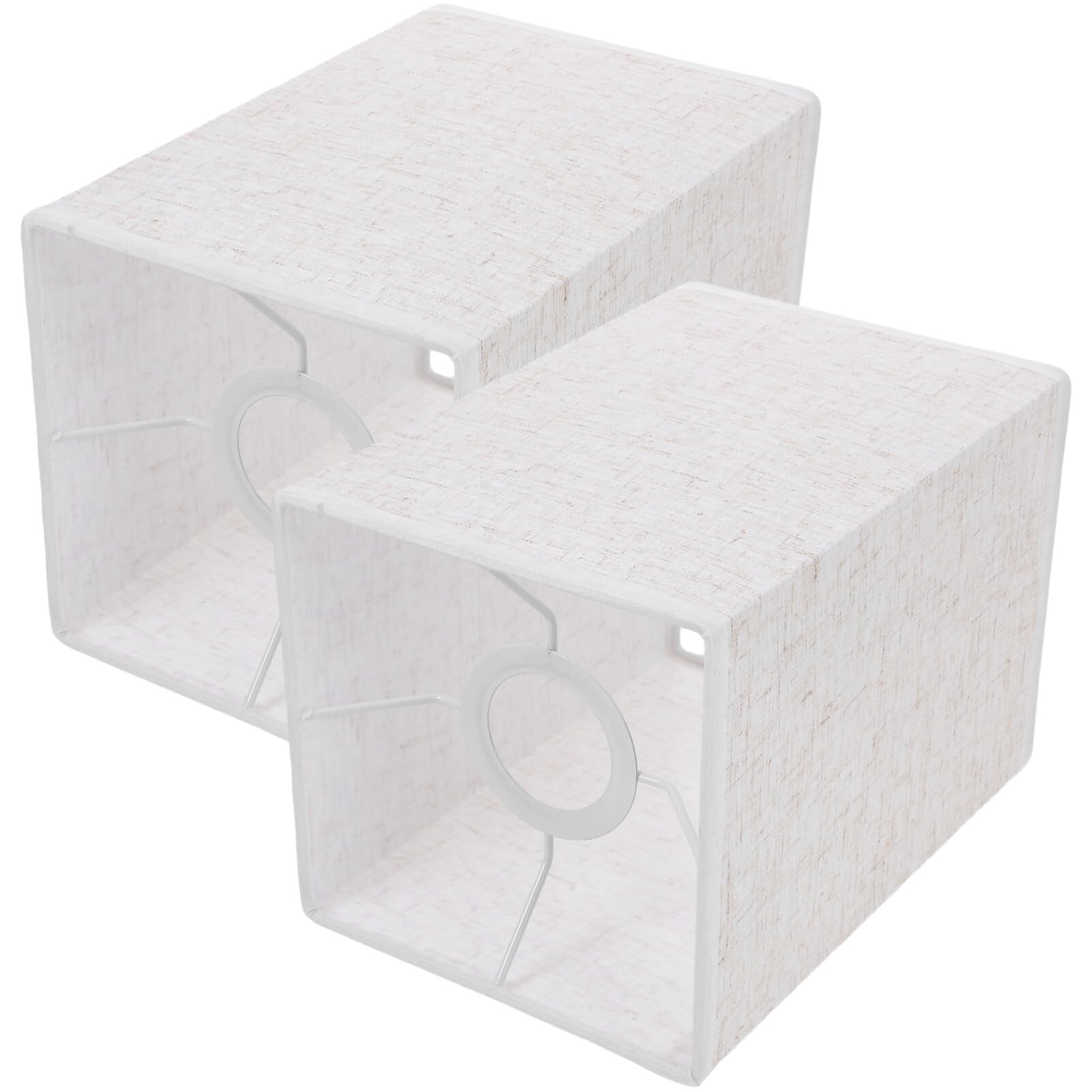 Pantalla de lino E27: 2 Piezas Pantallas De LáMpara De Mesita De Noche Modernas De Lino, 20X14X14 Cm, FáCil InstalacióN, Ideal Para LáMparas De Techo, Pared, Mesa Y Pie