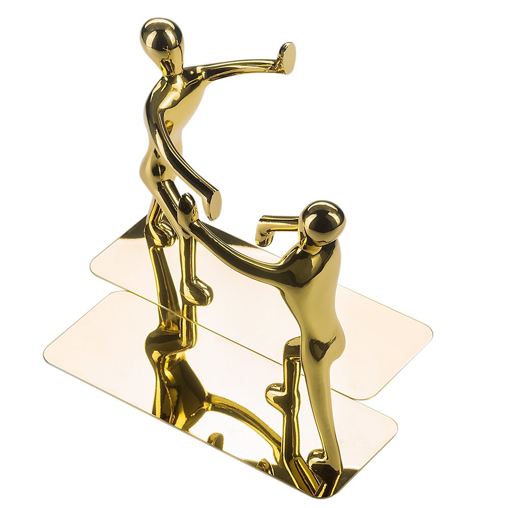 Fasmov Heavy Duty Stainless Steel Man bookends Nonskid Bookends Art