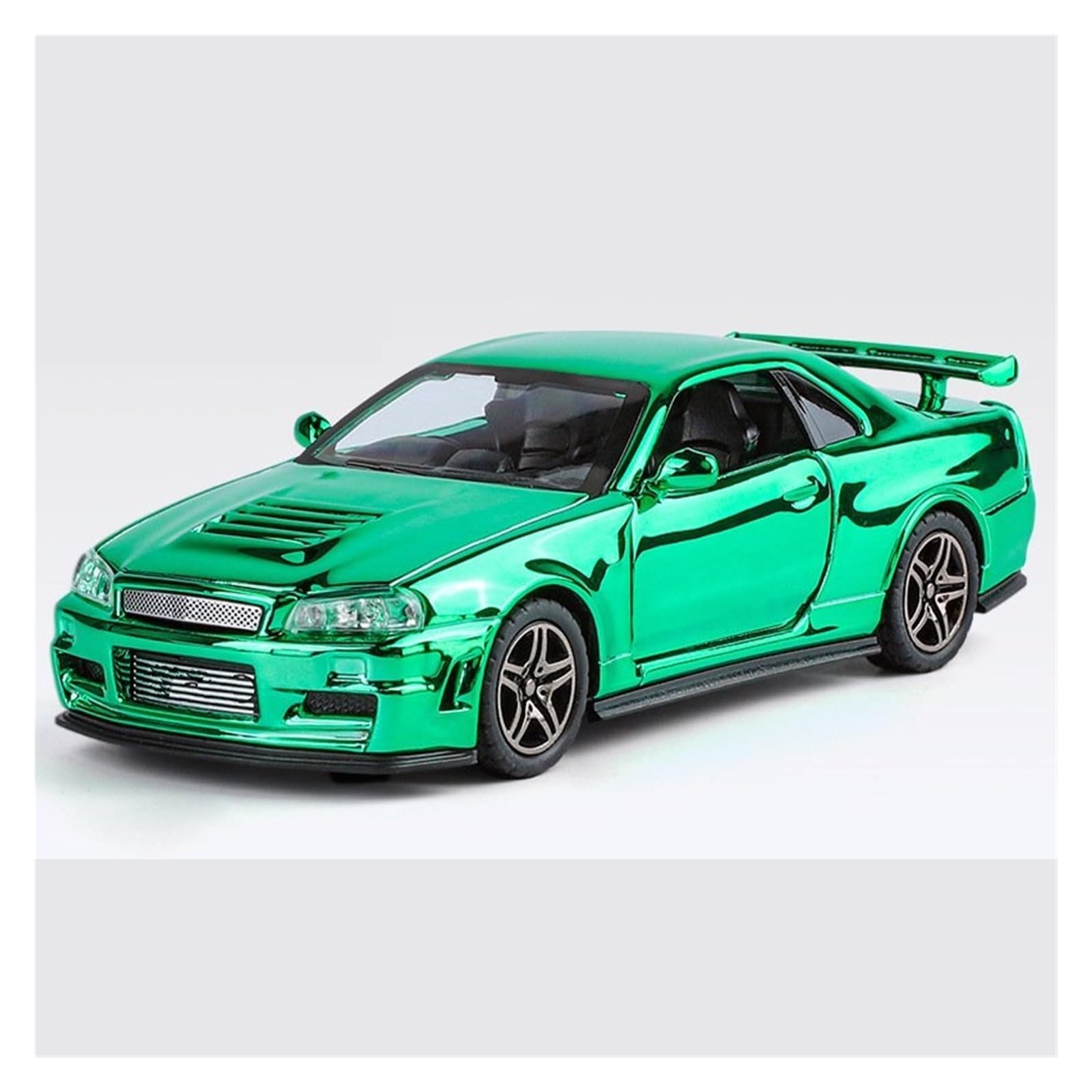 MOCALUX Scale Die-Cast Model Car 1:32 For Skyline For GTR R34 Alloy Metal Diecast Car Model Display Ornaments(Green)