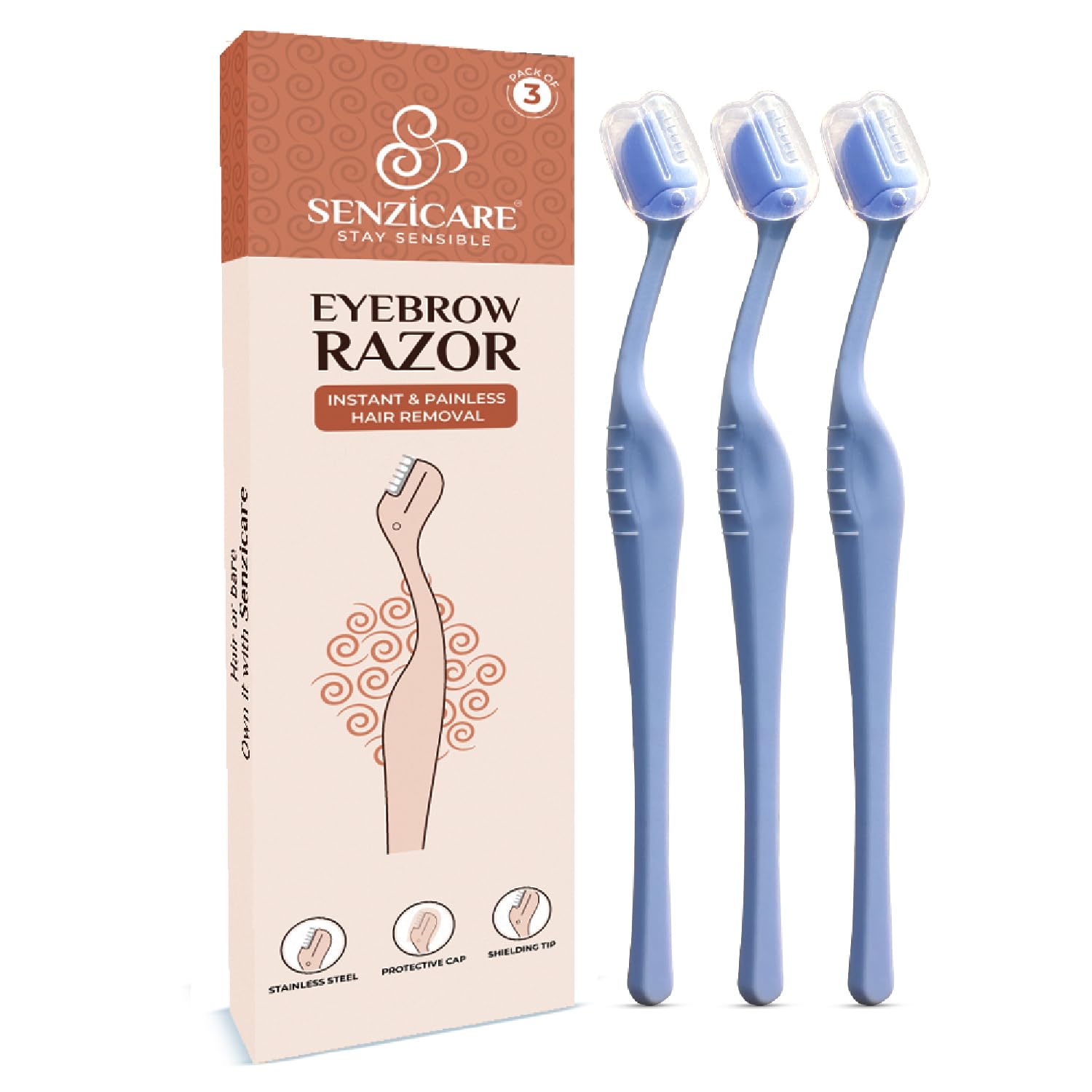 Senzicare Eyebrow Razor | Eyebrows, Upper Lip, Targeted Corner Hair | Painless Hair Removal | Safe & Hygienic | 3 units (B0D1MS2J6B) Amazon Price History, Amazon Price Tracker