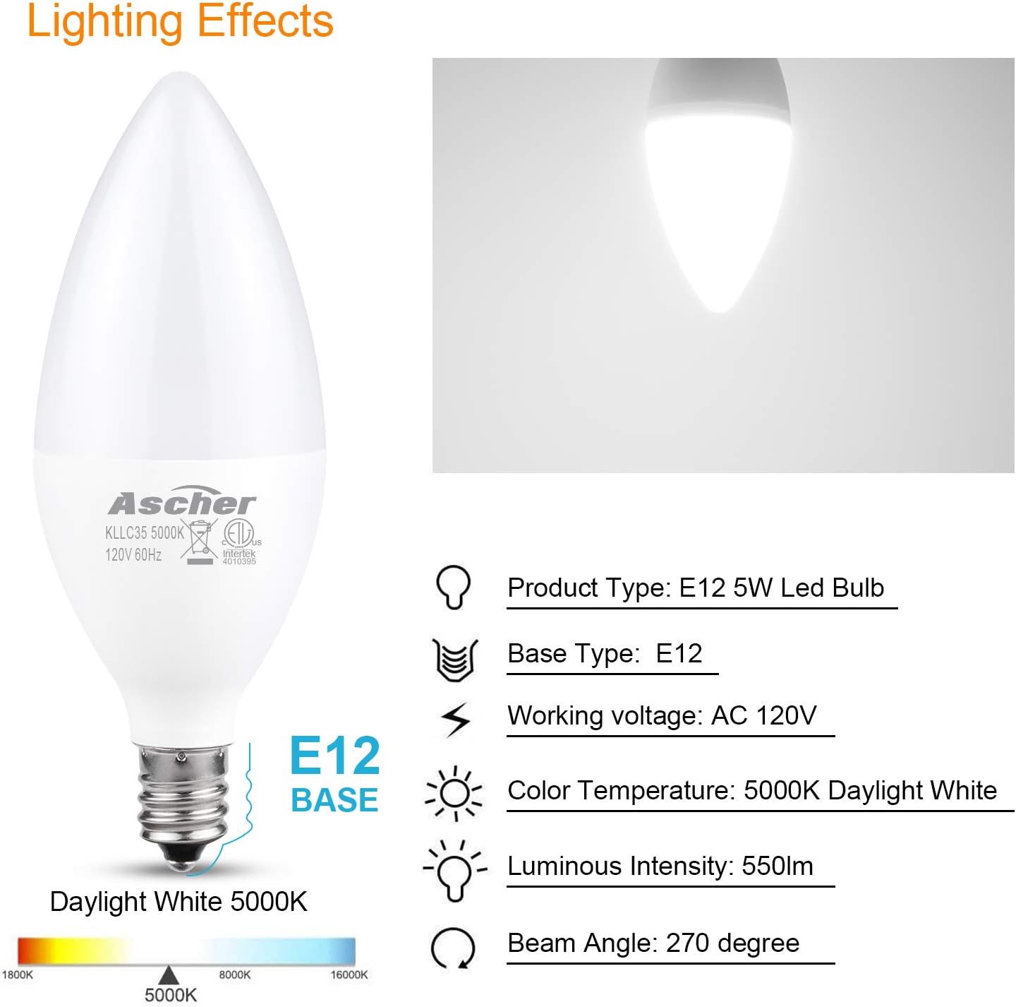 Black Friday Sale 2022 Ascher E12 LED Candelabra Light Bulbs, Equivalent 60W, 550 Lumens, Daylight White 5000K, Candelabra Base, Non-dimmable, Chandelier Bulb, Pack of 10 70% Off Everything Ascher E12 LED Candelabra Light Bulbs, Equivalent 60W, 550 Lumens, Daylight White 5000K, Candelabra Base, Non-dimmable, Chandelier Bulb, Pack of 10