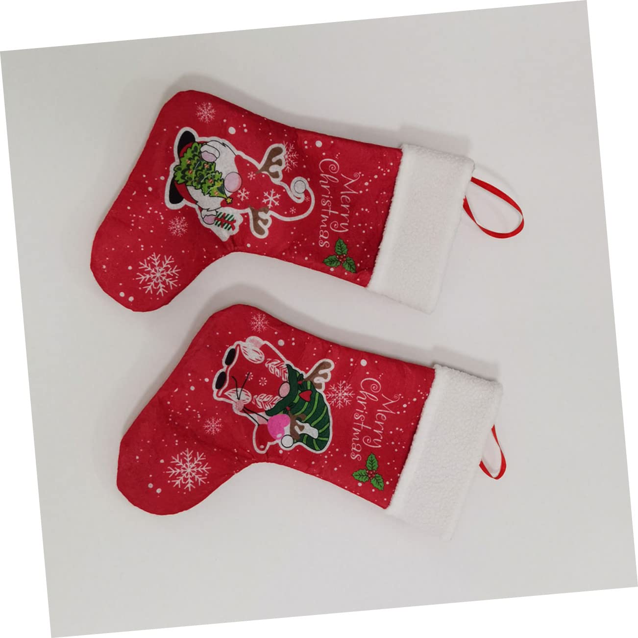 Cabilock 6 Set Sacchetto Calza Di Natale Peluche Decorazione Uomo Calza Natale Personalizzata Decorazioni Natalizie Per Albero Ciondolo Calzino Vecchio Senza Volto Rosso 2 Pezzi * 6