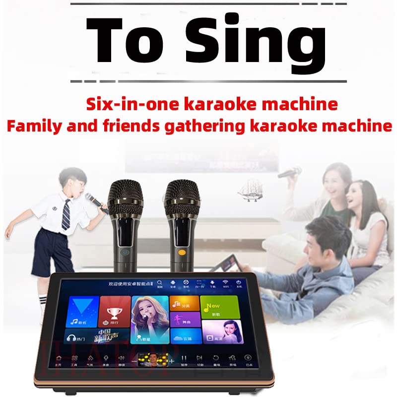 Macchina per karaoke con touch screen, telecomando per telefono e controllo app, download di canzoni cloud, microfono wireless, lettore di canto KTV per uso domestico e feste