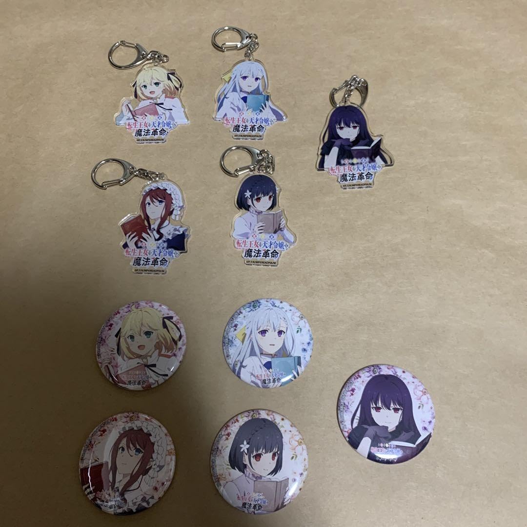 転生王女と天才令嬢の魔法革命　缶バッジ　アクリルスタンド　セット TVアニメ「転生王女と天才令嬢の魔法革命」 描き下ろし 衣装交換