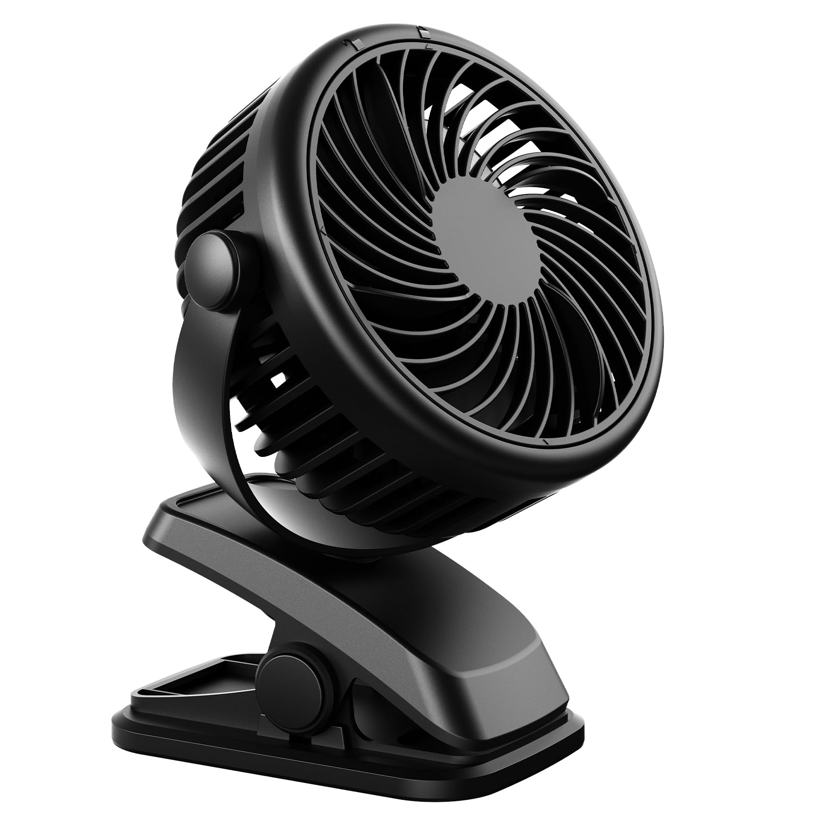 Gaeymy Mini USB Ventilator, Leise Clip Tischventilator mit Wiederaufladbare Batterie, 3 Geschwindigkeitsstufen