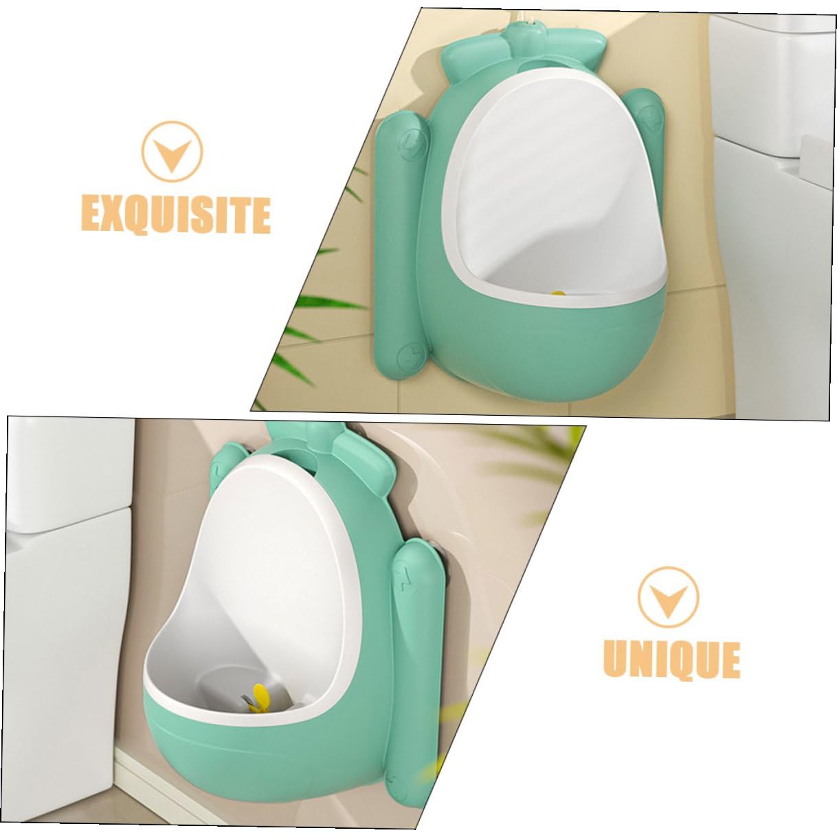 Urinal for Boys Potty Training Toilet with Wall-Mounted Design, Green Cartoon Airplane Potty, Portable Boy’s Training Urinal for Home and Bathroom Use