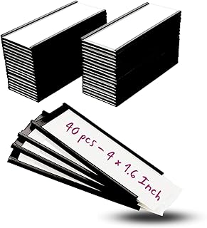 Availey 40 Pack Magnetic 'C' Channel Label Holders for Metal Racks and Shelves with