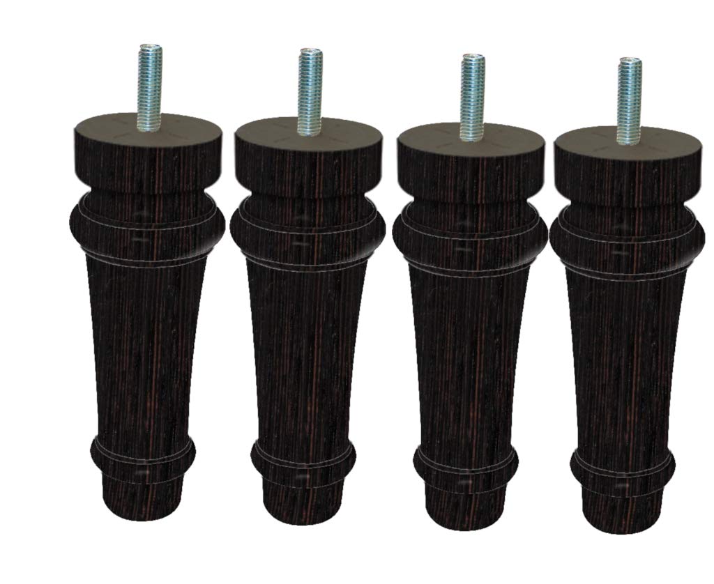 MARGOT 3700527863597 Royal Louis XVI Set of 4 Wenge Wood Bed Legs Height 15 cm, 5,5 x 5,5 x 15 cm