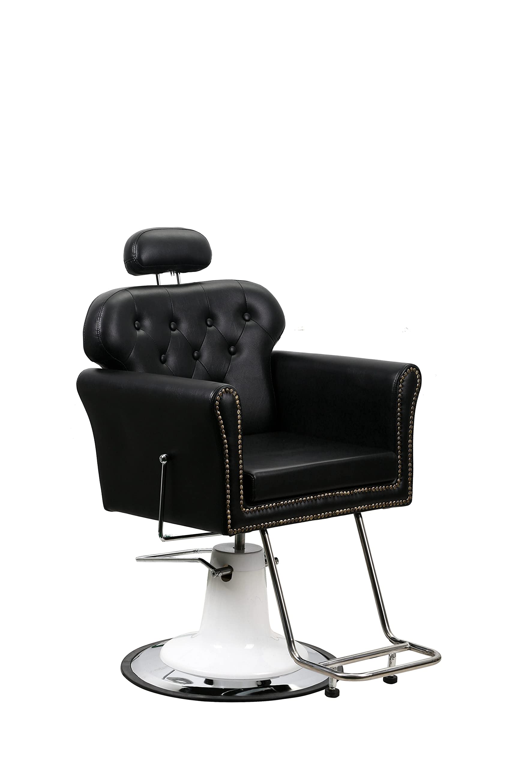 Beauty Life Barber Chair Reclining Hydraulic Salon Chair Heavy Duty Barber Chair with Removable Headrest 360 Degrees Swivel, Black