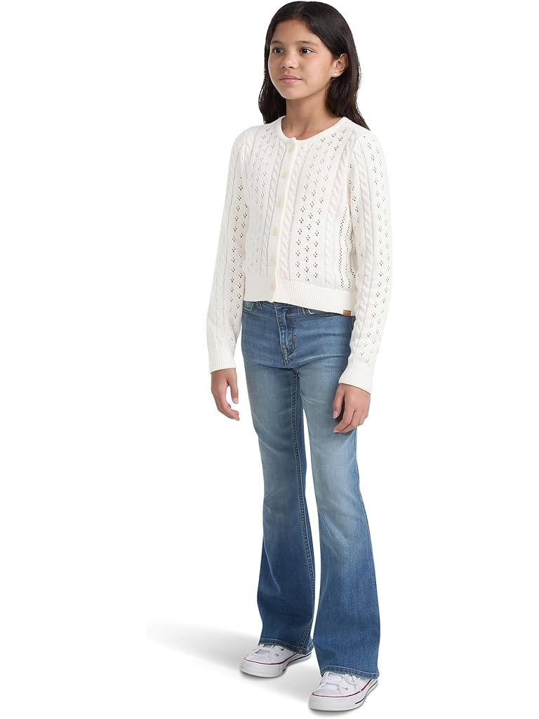 Green Abercrombie & Fitch Cropped Cable Cardigan (Big Kid)