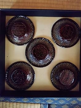 籃胎漆器　丸盆(27cm)、菓子器(25cm)、茶托(12cm)×5枚 籃胎漆器 丸盆(27cm)、菓子器(25cm)、茶托(12cm)×5枚 Amazon.co.jp: