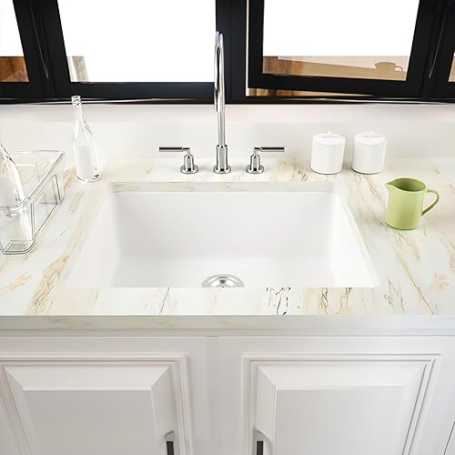 Miniatura 3 de Enbol Fregadero de cocina de montaje inferior blanco de 24 "fregadero de cocina compuesto de granito de un solo tazón fregadero de cuarzo con