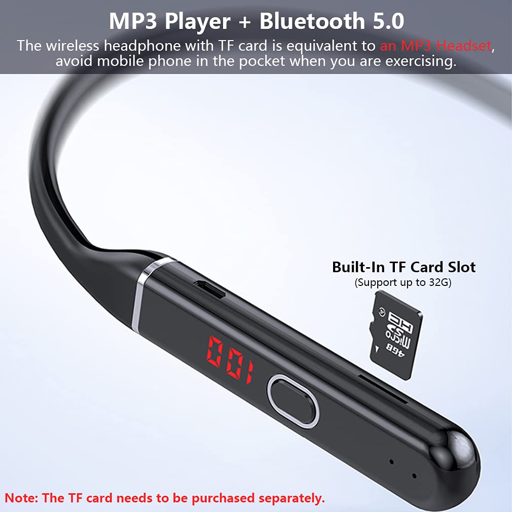 Słuchawki Bluetooth z pałąkiem na kark HIFI bezprzewodowe magnetyczne słuchawki douszne, lekkie słuchawki stereo, sportowy zestaw słuchawkowy z wyświetlaczem poziomu baterii, do biegania,