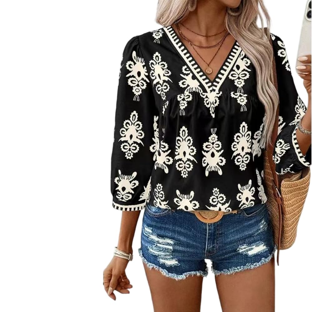 ZBDZSW - Camicia da donna, taglie forti, estiva, chic, elegante, casual, alla moda