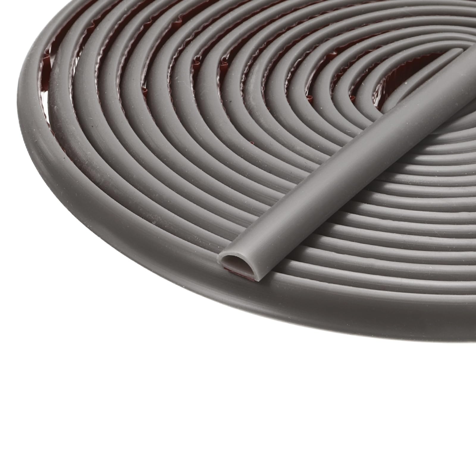 sourcing map 12 M Weather Stripping Door Seal, Silicone D Shaped Self-Adhesive Door Frame Soundproof Seal Strip for Doors Window Frame Gap Filler, Suit for 2.5-4.5mm Gap, Gray