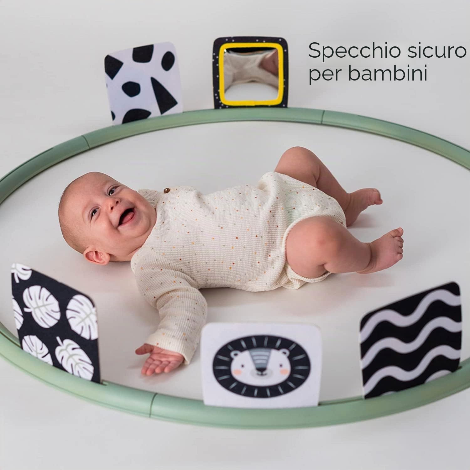 Taf Toys - Supporto per il tempo dell'addome per neonati e neonati, centro attività di sviluppo con cuscino rimovibile e giocattoli che favoriscono lo sviluppo dei sensi del bambino