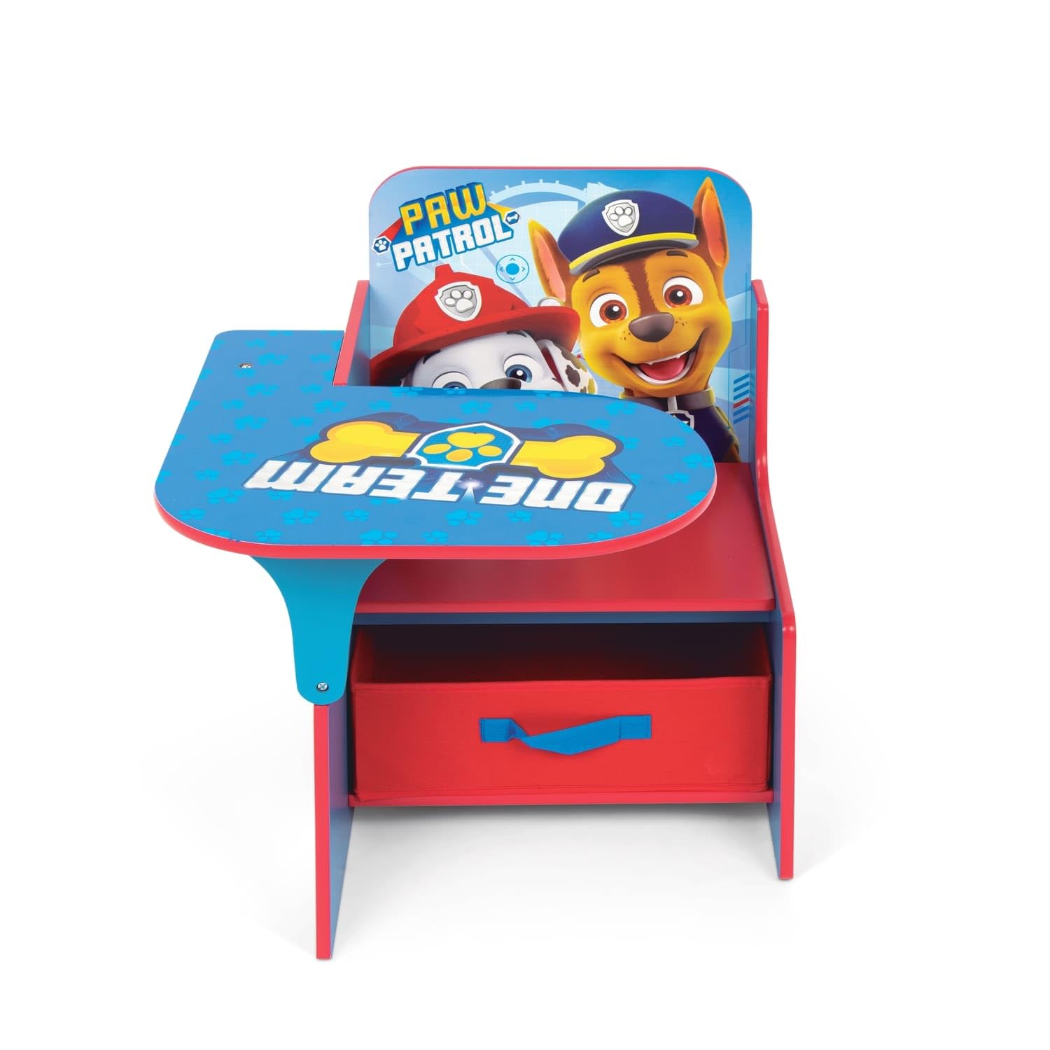 ARDITEX - Chaise-Bureau Enfant en Bois avec bac Textile de La Pat’ Patrouille Paw Patrol - 62x30x60cm - Couleur Bleue - Idéal pour Les Loisirs créatifs, Les devoirs ou Le Jeu.