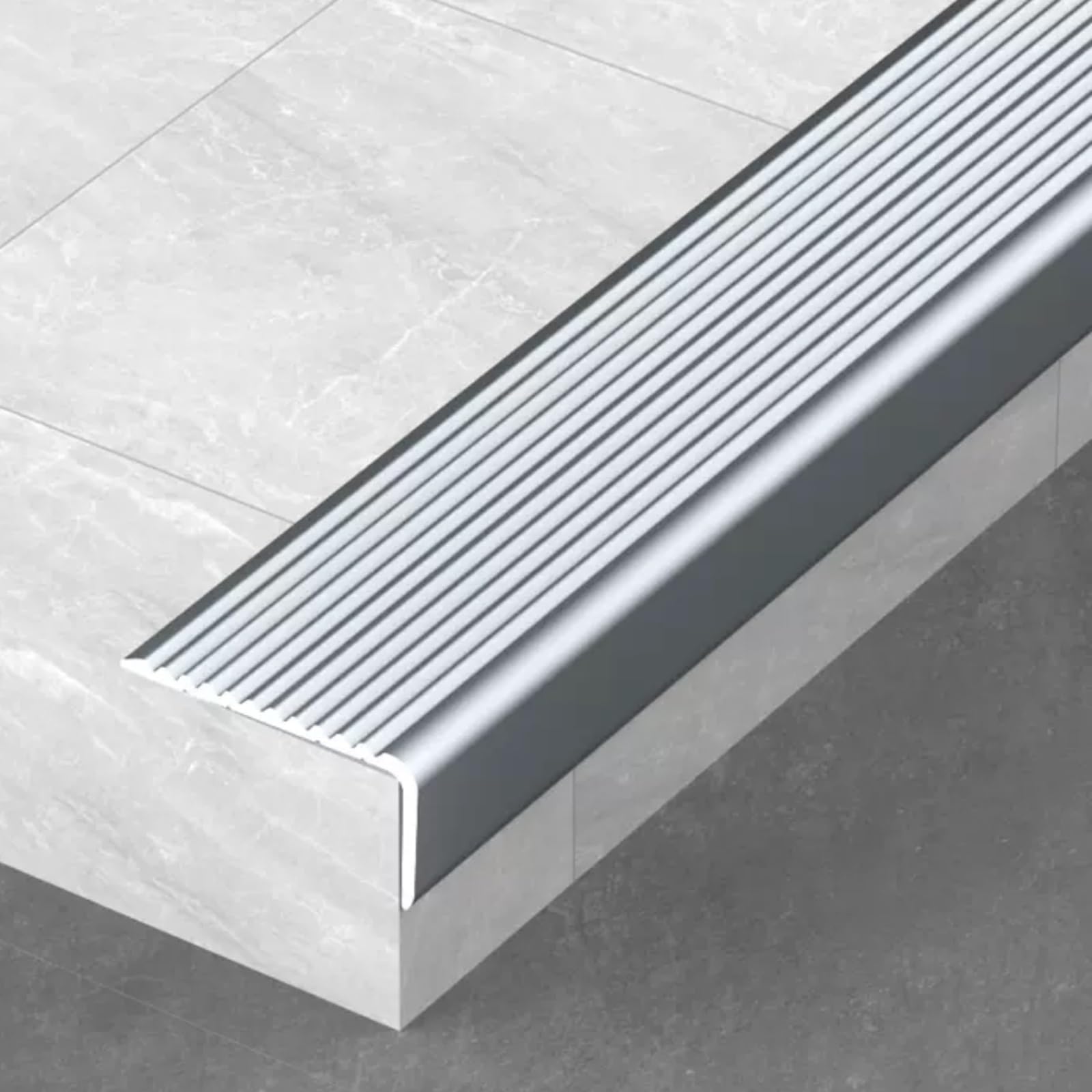 Perfil Integral De Borde Escalonado, Forma De L Tira De Borde De Escalera, 90cm Antideslizante De Borde Escalonado, Para Piscinas Interiores Exteriores, Baldosas, Escaleras De Madera Y Metal