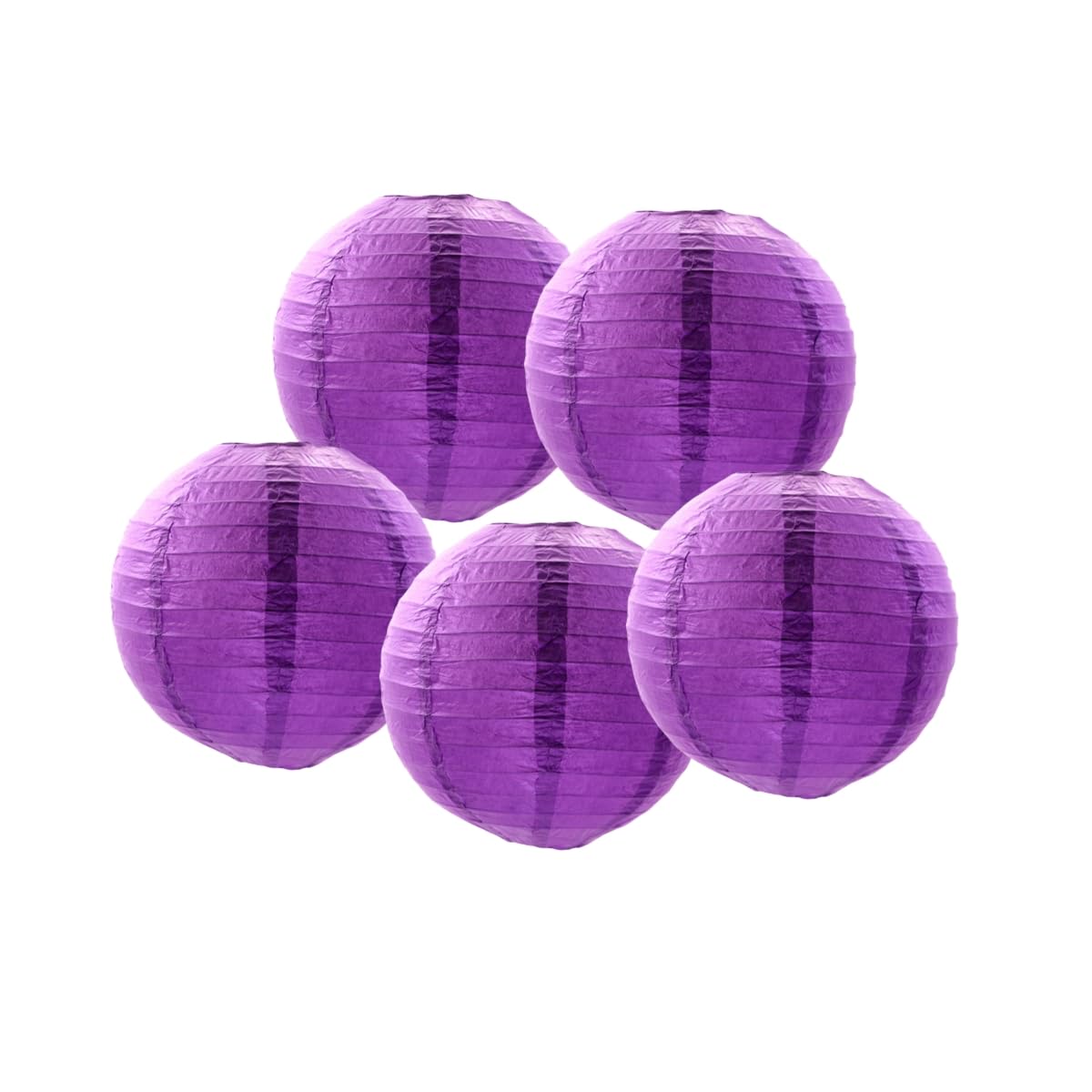 Paper Lanterns Chinese Paper Lantern lampshade Lights Round Lantern Ball Wedding Birthday Party Decorations (Purple, 5 Pcs- 10" (25cm))