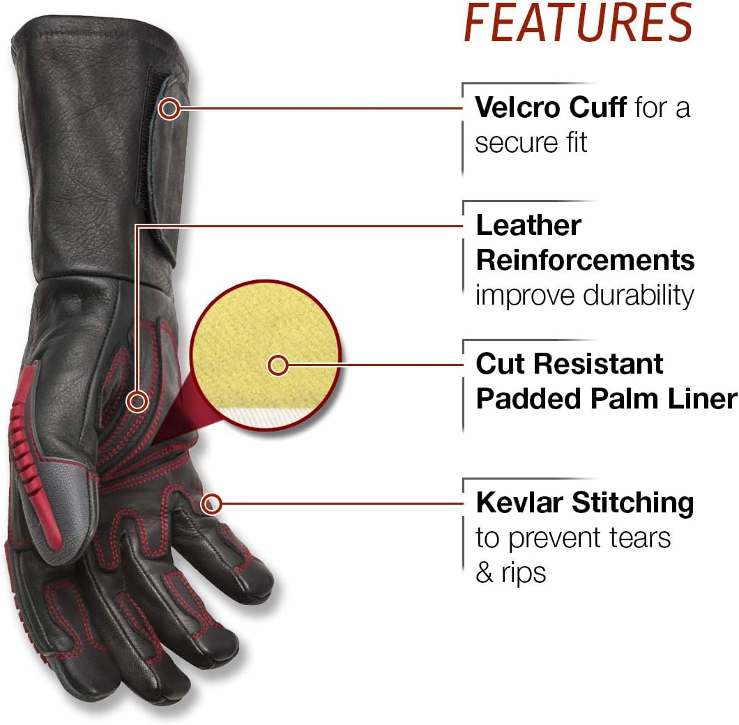 Lincoln Electric Roll Cage Welding/Rigging Gloves | Impact Resistant | Black Grain Leather |, Medium (K3109-M)