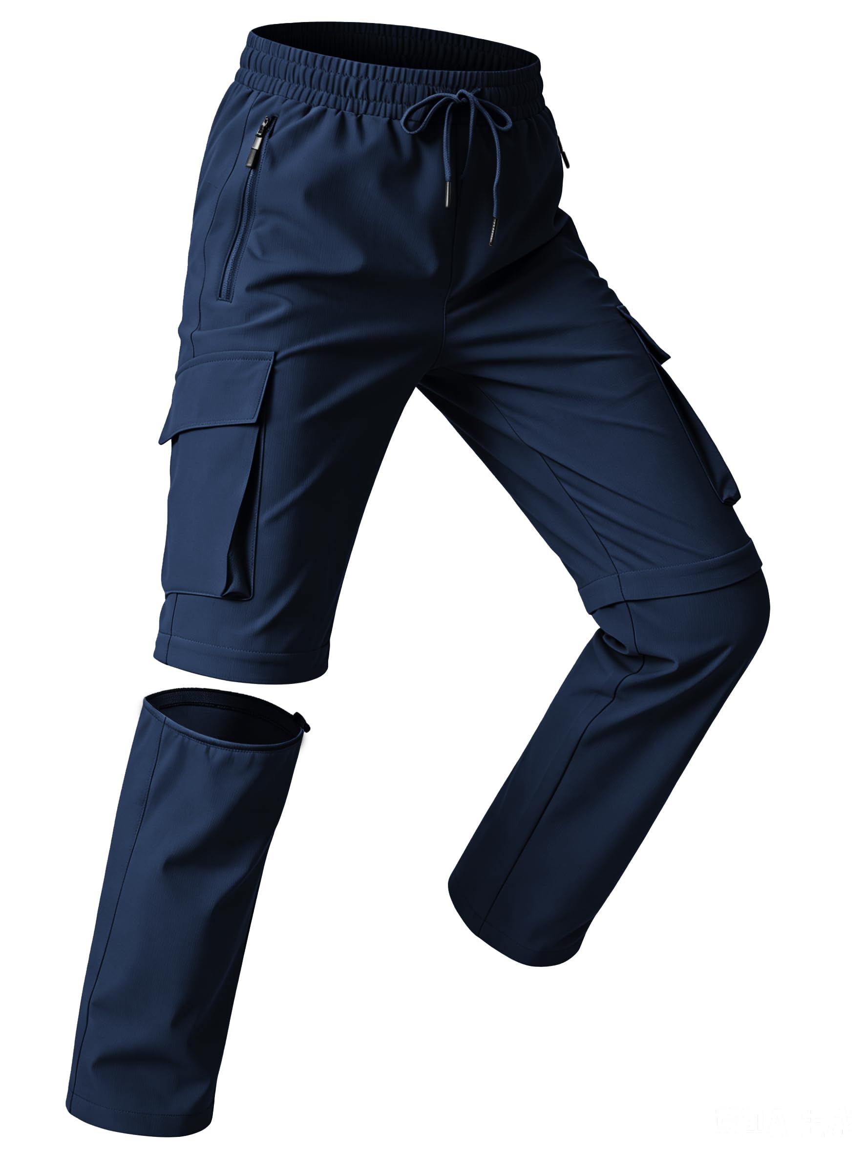 Buyboxs Kinder wasserdichte Wanderhose Zip-Off Leicht Schnelltrocknend Jungen Outdoor Nylon Trekking Hose Freizeithose mit Reißverschlusstaschen