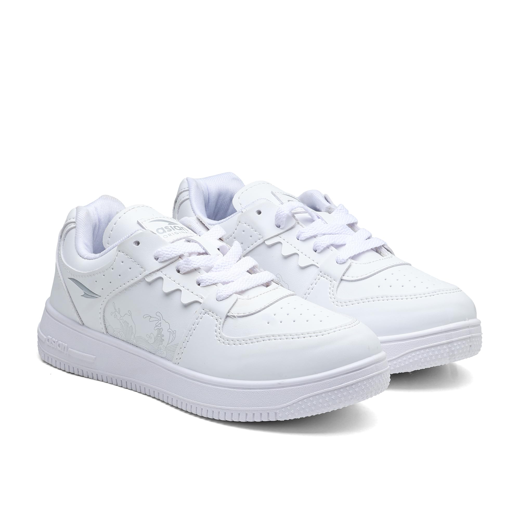 ASIAN Men THUNDER-07 White Mid Top Sneaker FULL WHITE - Image 1