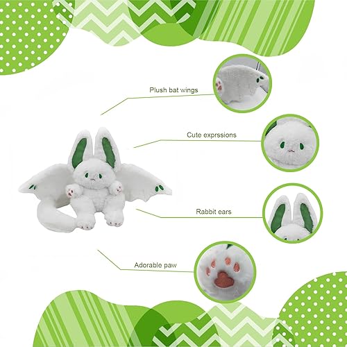 Miniatura 6 de Sengocis Juguete de peluche único de conejo de murciélago, almohada de peluche de conejo de murciélago, conejo de murciélago (conejo de murciélago