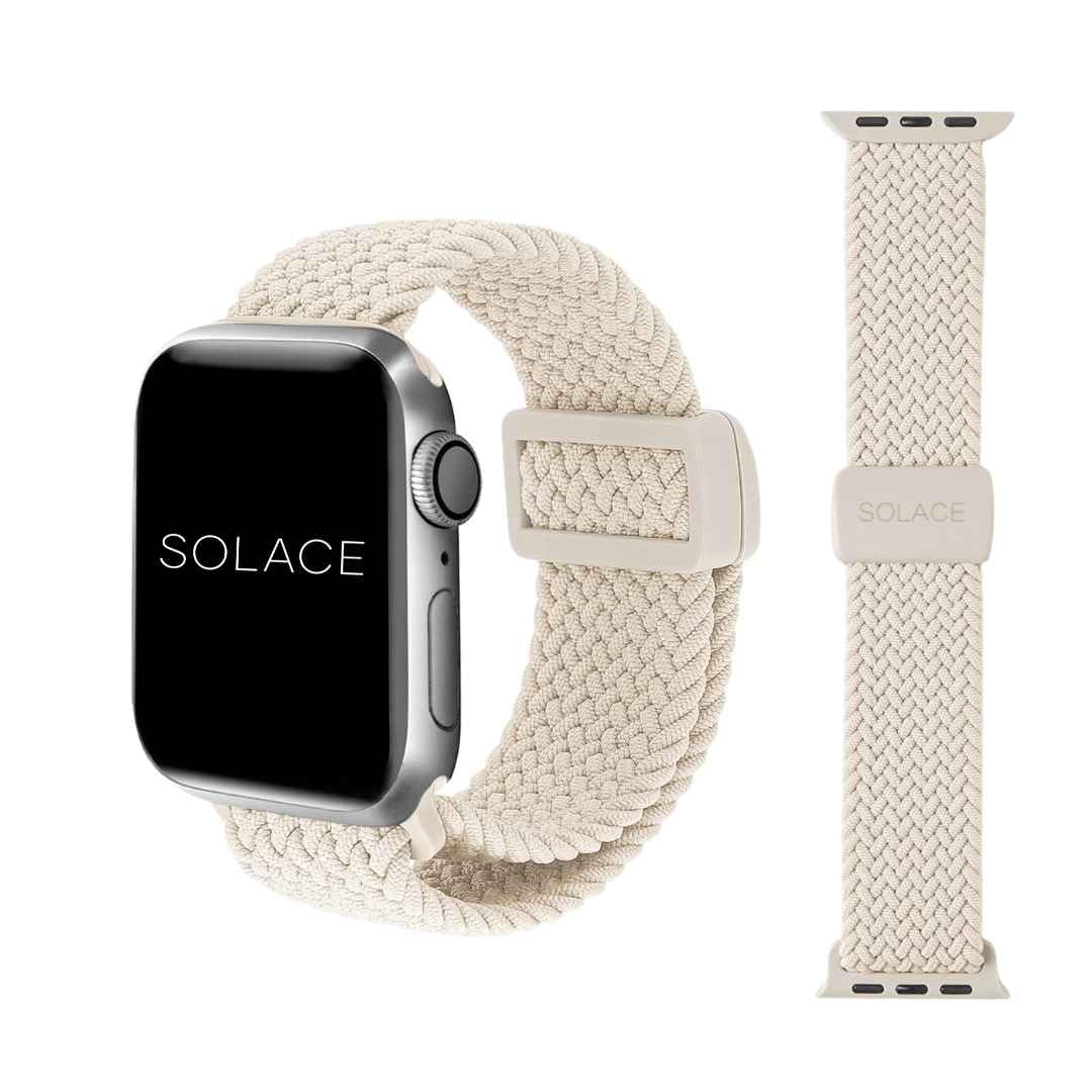 Solace Bands Imperium Adapt Wide Adjustable Nylon Braided Watch Band - Compatible with All Apple Watches - Solace Apple Watch Bands for Women & Men -