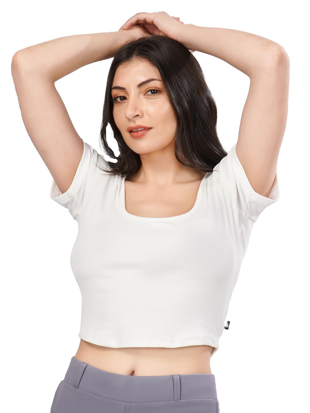 Plus Size Womens Tshirts Tops Short Sleeve Crop Tops Slim Fit Gym Workout Top-picture-56