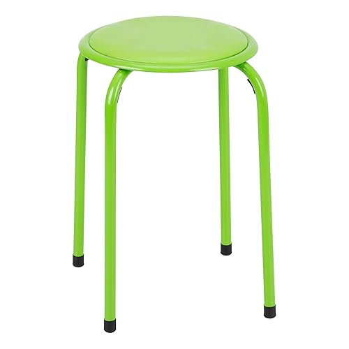 Miniatura 4 de Taburetes apilables con asientos acolchados para niños y adultos, 17 pulgadas de altura estándar, taburetes acolchados portátiles para aula, colores