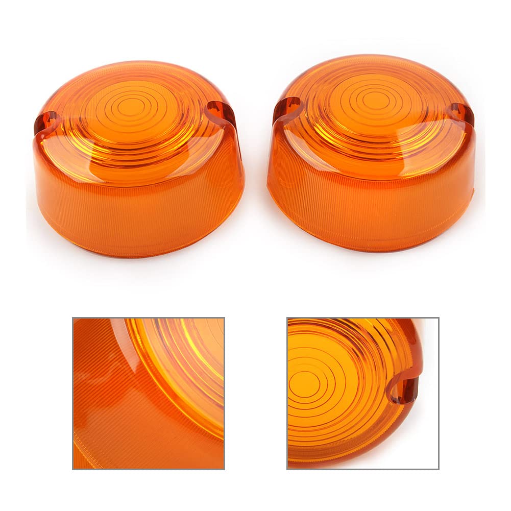 Cnswee6 Motor Yellow Turn Signal Lens Cover 2 Pcs ABS Turn signal light Lens assembly for Harley Dyna FXD FXR for Sportster XLH 883 1200 FXST