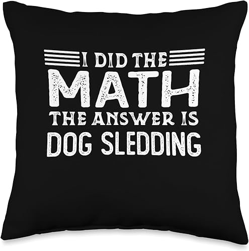The Answer is Dogo Argentino Funny Math Teacher Student Throw Pillow, 16x16, Multicolor