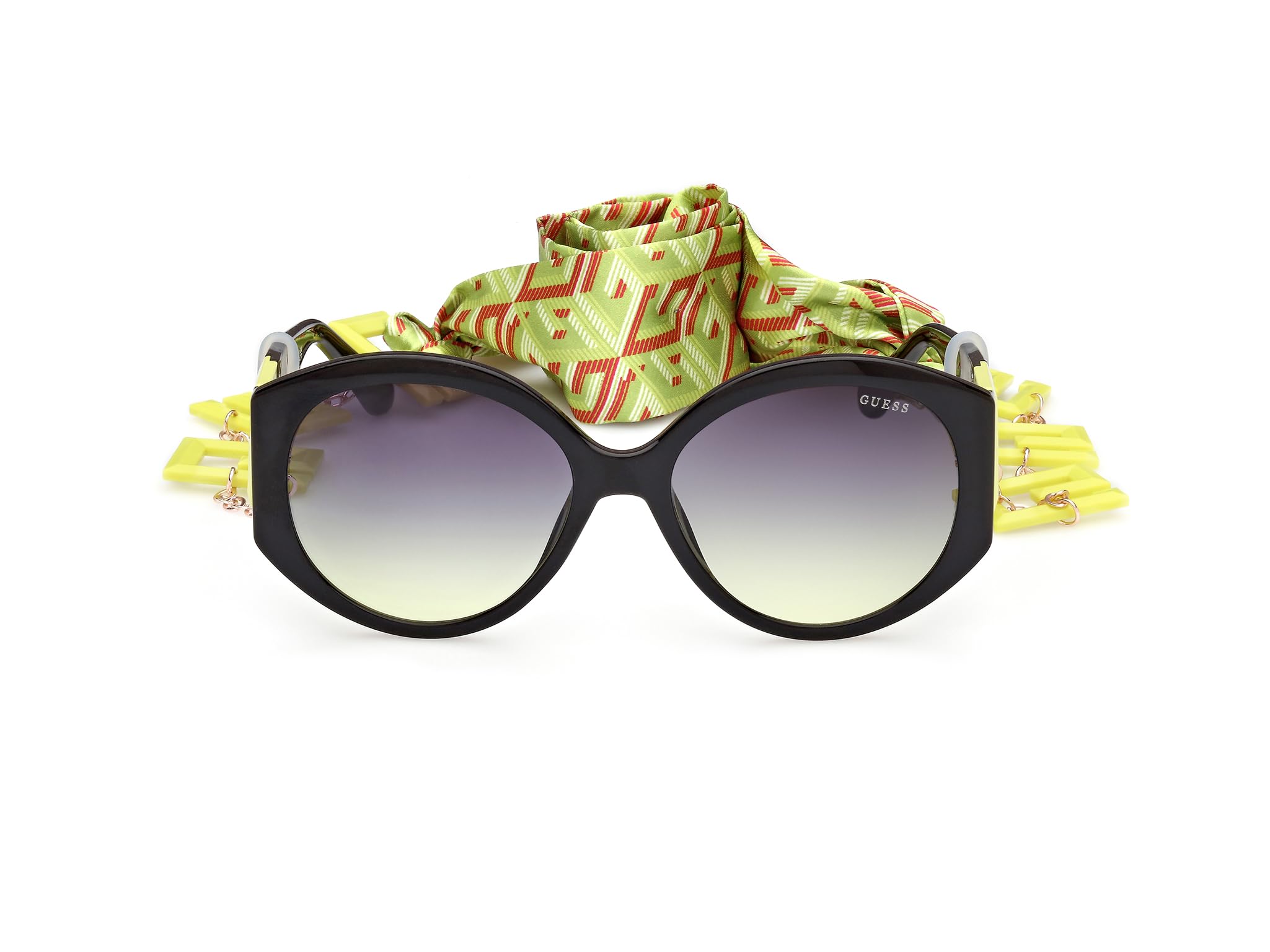 Guess Unisex Black Sunglasses, 56 Mm, Yellow Gradient Smoke Sunglasses