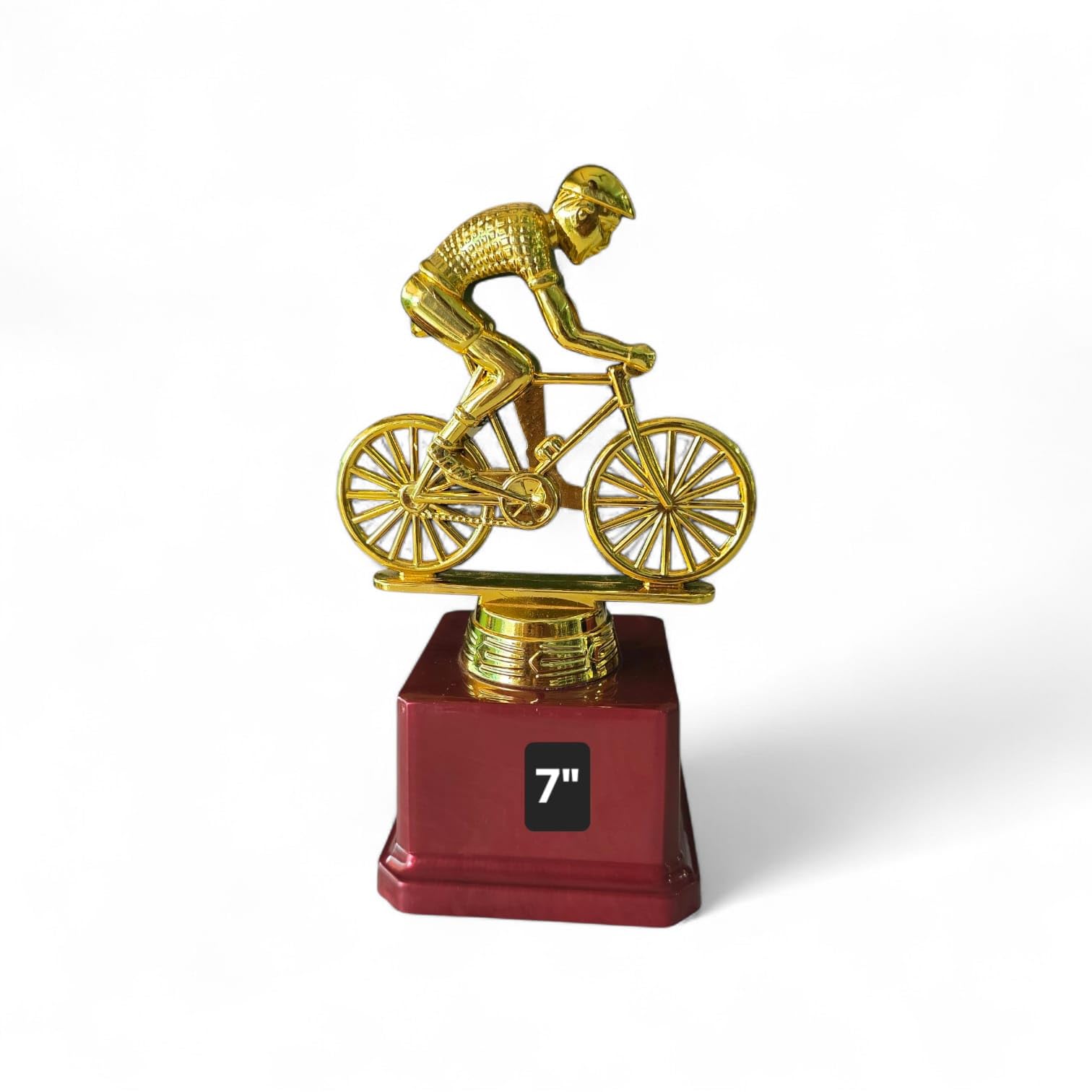 Cycling Trophy with Gold Figurine on Red Base, 7 Inch, Sports Award for Bicycle Race-image-29