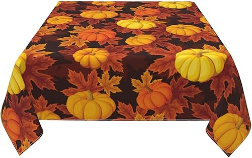 Miniatura 3 de BETGINY Mantel cuadrado de otoño de 60 x 60 pulgadas, mantel de otoño de Acción de Gracias, resistente al polvo y a las arrugas, mantel rústico para