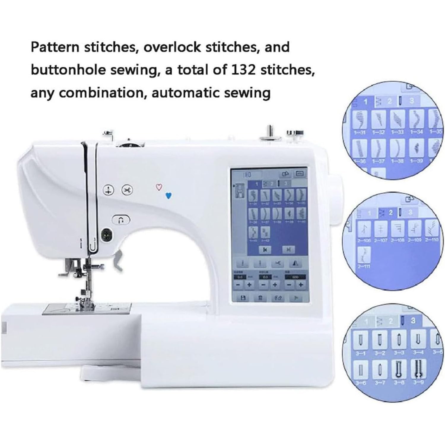 Macchina da ricamo computerizzata per abbigliamento, 4 "x 9,2" grande area di ricamo, 7 '' grande touchscreen LCD per uso domestico, macchina da cucire