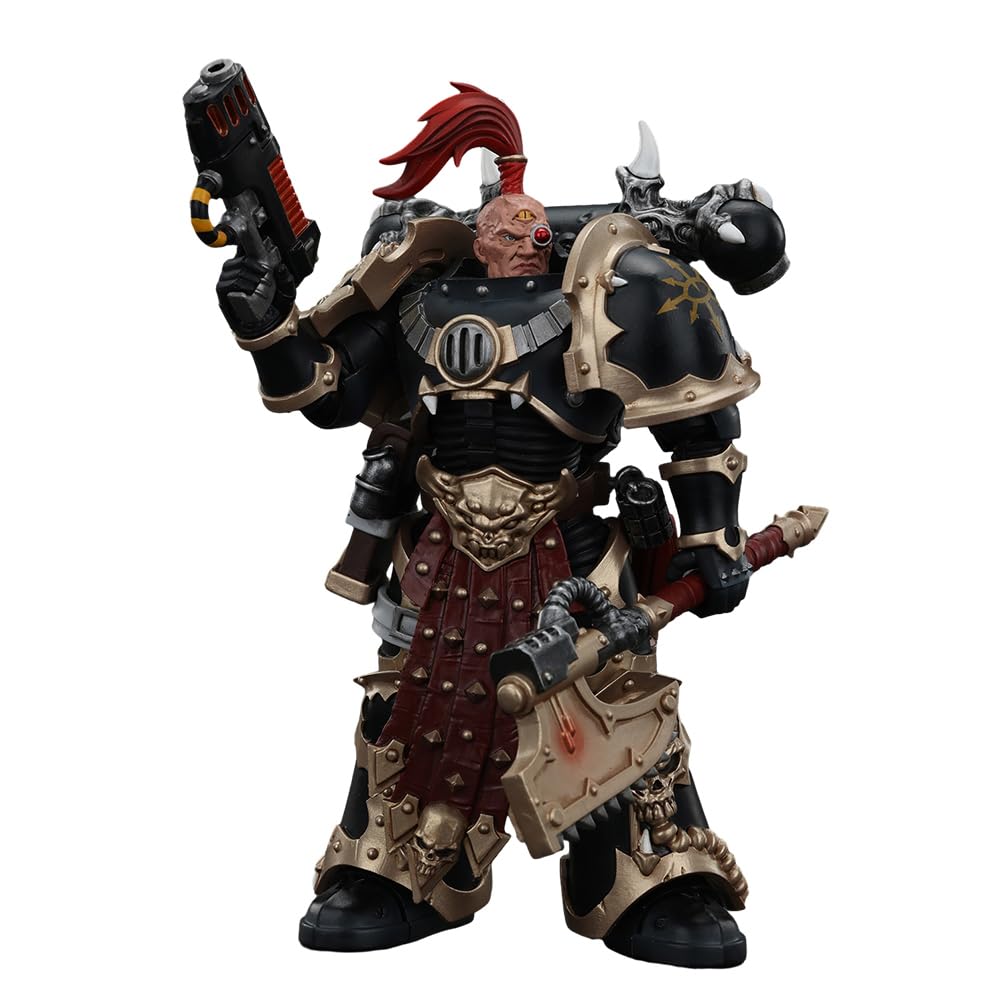 JOYTOY-Warhammer The Horus Heresy 1:18 Action Figure Chaos Space Marines Black Legion Chosen with Plasma Pistol and Power Axe-Collection Model