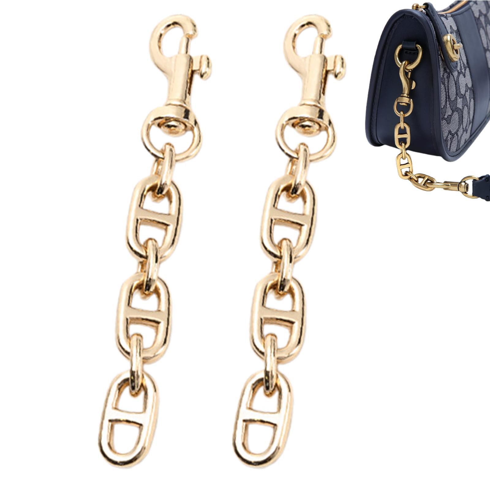 2PCS Bag Accessories Bag Strap, Bag Chain Set of Two, Bag Chains for Handbags with Pearl Details, Bag Making Accessories for Various Bags, Durable and Stylish Bag Extension Chains-image-8