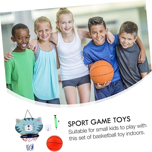 Miniatura 8 de ERINGOGO Juego de 1 juego de basquetbol con marco para tablero de baloncesto para niños, aros de baloncesto para colgar en la puerta, aro de