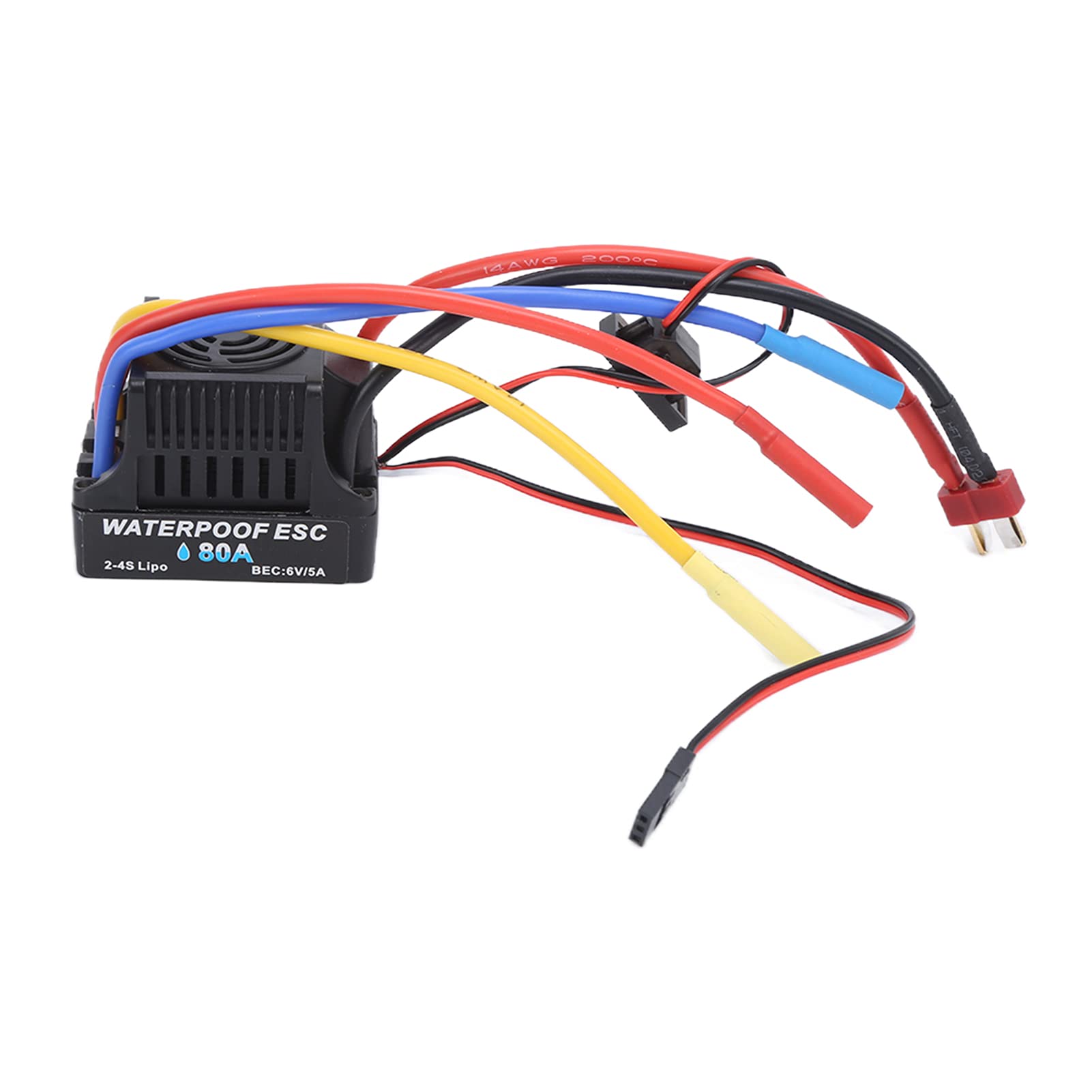 Elektroniczny regulator prędkości Mavaol 80A ESC Wodoodporny, bezszczotkowy rozpraszacz ciepła ESC do samochodu 1/8RC