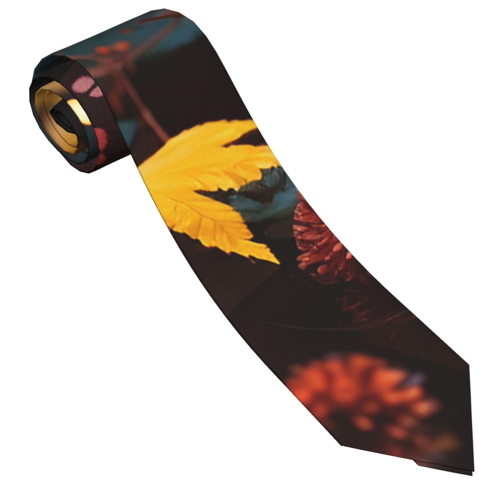 NONHAI Men's Necktie Classic Silk Tie Autumn with butterflies and leaves Fashion Neck Ties Men Formal Occasion Business Ties, Autumn With Butterflies and Leaves, One Size