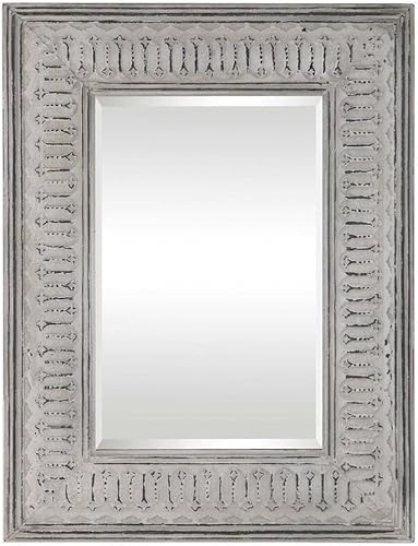 Uttermost Argenton Espejo de pared marfil envejecido 30 34 "x 40 14"