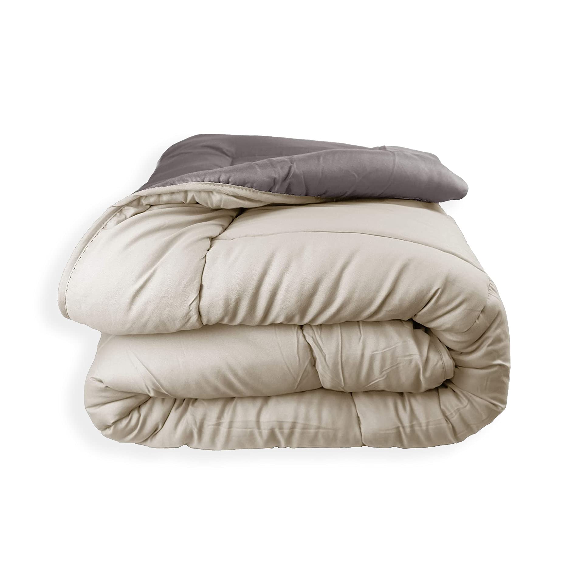 Acomoda Textil - Edredón Nórdico Reversible. Relleno Nórdico Microfibra 250 gr/m². Edredón Bicolor Cálido y Ligero de Invierno. (Avellana/Beige, 180x260)
