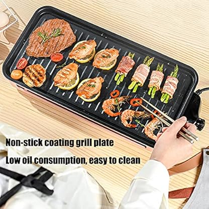 ZJDYDY Rauchfreier elektrischer Indoor-Grill, Abnehmbarer Elektrogrill, Tischgrill, multifunktionaler Antihaft-Grill… – Bild 6