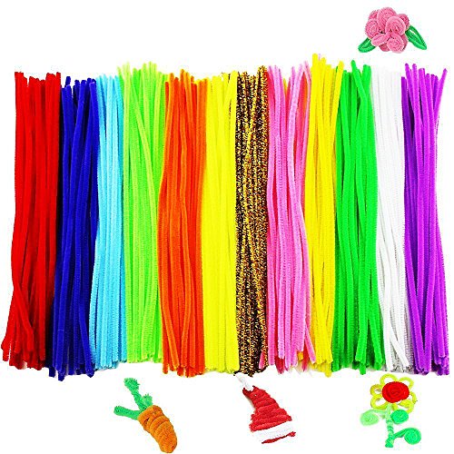 Pipe Cleaners, 240 PCS Arts and Crafts Pipe Cleaners Chenille , 6mm X 12 Inch, 12 Colors by Outee